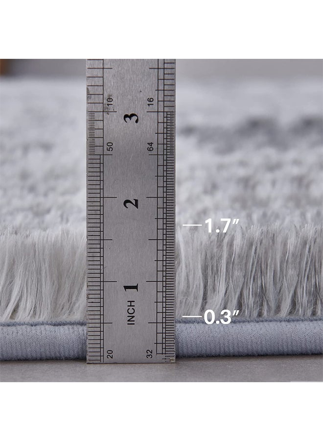 إسكدنيا سجاد ناعم سجاد فروي سجاد رمادي لطيف مصبوغ بربطة عنق رمادية اللون لغرفة الأطفال سجاد مريح فروي سجاد حضانة فروي سجاد حضانة فروي - Image 5