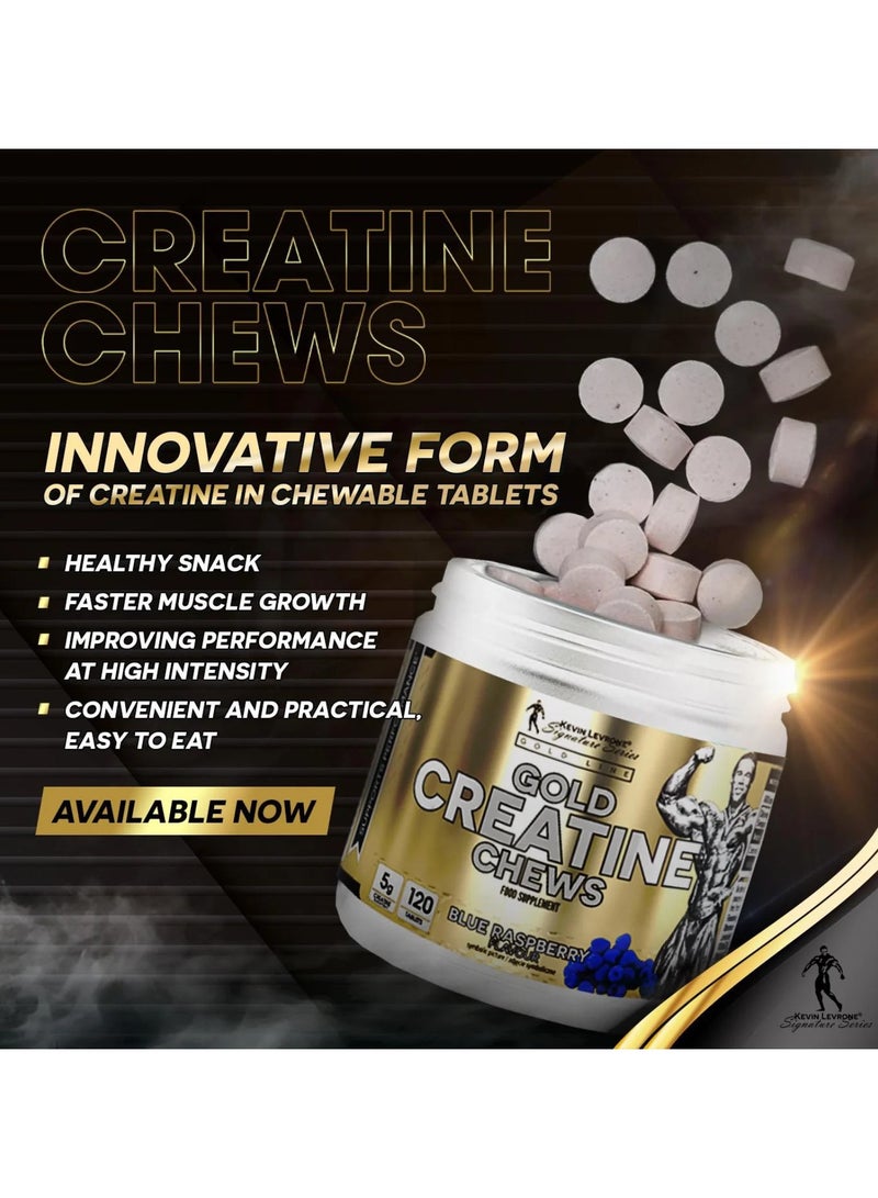 كيفين ليفرون كيفن ليفرون، أقراص كرياتين جولد، بنكهة التوت الأزرق، 24 قرصًا، 120 قرصًا - Image 2