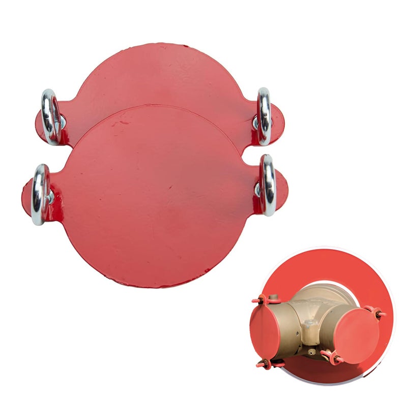 ULVEOL 2 Pack Fire Department Connection Caps with Screws Aluminum Red Fire Sprinkler Covers FDC Connections Stop Valve Fire Hose Fitting Fire Sprinkler Head for Fire Hydrant Accessory - Image 2