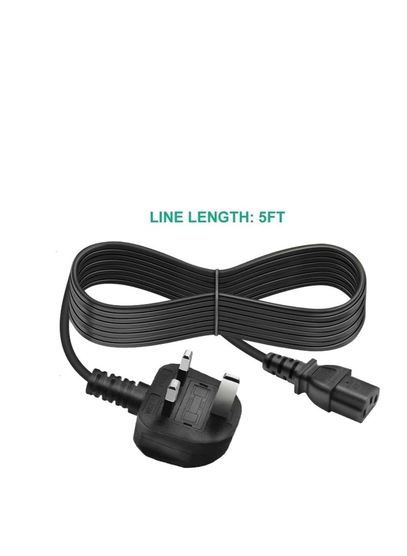 Terabyte "UK 3-Pin Power Cable 1.8 Meter with Fuse - High Quality AC Power Cord for Computer, Printer, LCD/LED Monitor - Compatible with Dell, HP, Samsung, Sony, Lenovo" - Image 4