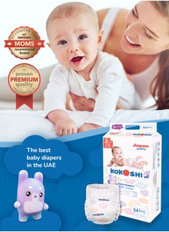 KOKOSHI Kokoshi Premium Baby Diapers, Size 4 for babies 9-13kg x 108pcs, Eco-friendly and Hypoallergenic Nappies, Japan Quality Ultimate Softness Leakproof for Skin Care Protection (Dl-108)  - Image 2
