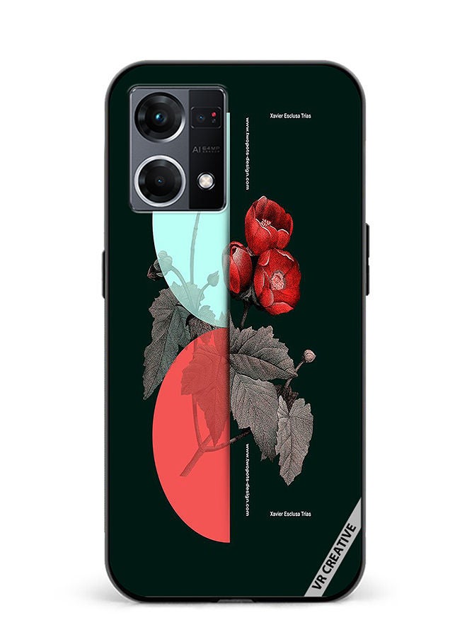 VR CREATIVE Protective Case Cover For Oppo Reno8 4G Flower Design  Multicolour - Image 1
