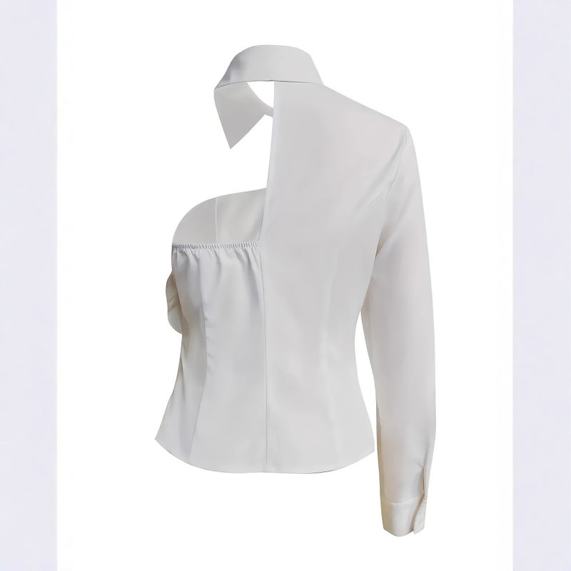 Women's Off-Shoulder Floral Cotton Blouse - Image 3