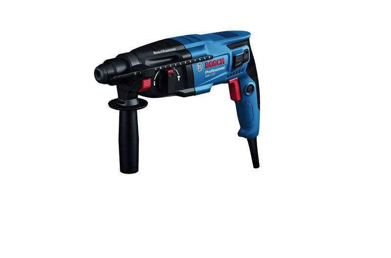 BOSCH بوش GBH 220 مطرقة كهربائية دوارة سلكية مع SDS بلس، 720 واط، 2 جول، 2.3 كجم، 3 أوضاع، للخرسانة، المعدن والخشب + حقيبة حمل، ضمان لمدة سنة من بوش، أزرق - Image 1