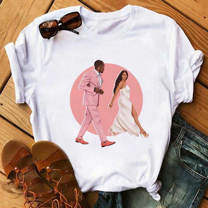 [Same day] cross-border supply of T-shirt printed T-shirt women's short-sleeved women's clothing - Image 1