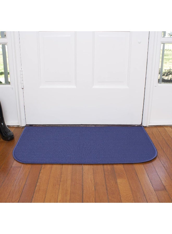 Ritz Solid Accent Rug 18 x 30 Stain Resistant Kitchen or Living Room Floor Mat Latex Backing Machine Washable Blue - Image 4