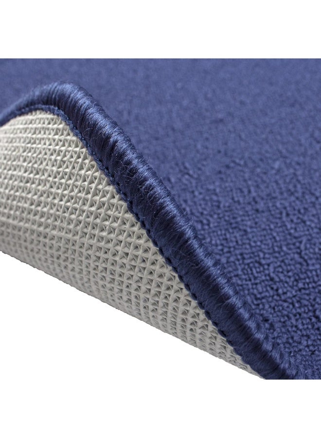 Ritz Solid Accent Rug 18 x 30 Stain Resistant Kitchen or Living Room Floor Mat Latex Backing Machine Washable Blue - Image 5