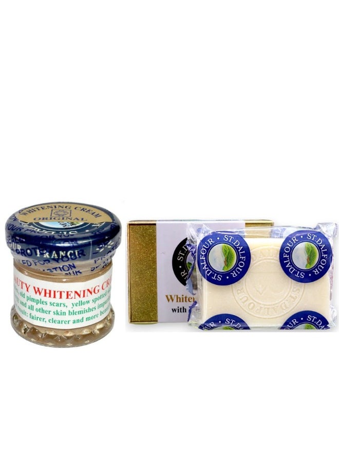 St.Dalfour St Dalfour Radiance Duo: Whitening Soap with Glutathione, Vitamin C & E + Excel Beauty Whitening Cream  - Image 1