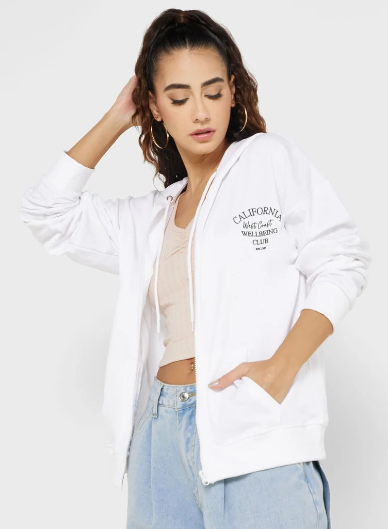 Ginger Graphic Zip Thru Hoodie