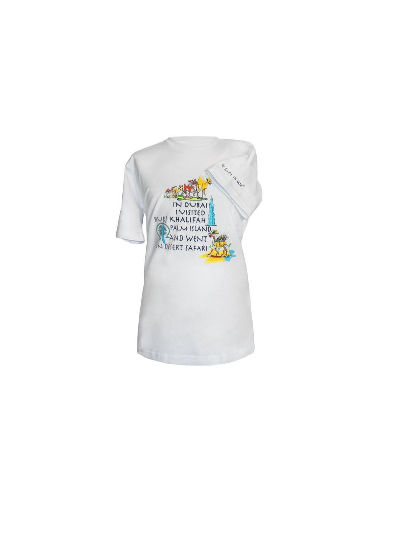 Generic I visited Dubai kids tshirt souvenir  white color 