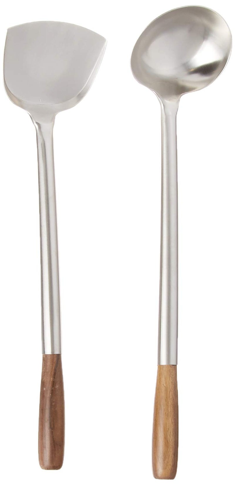 Fox Run Fox Run Spatula  Ladle Wok Utensil Set Set of 2 Traditional Handles Silver 