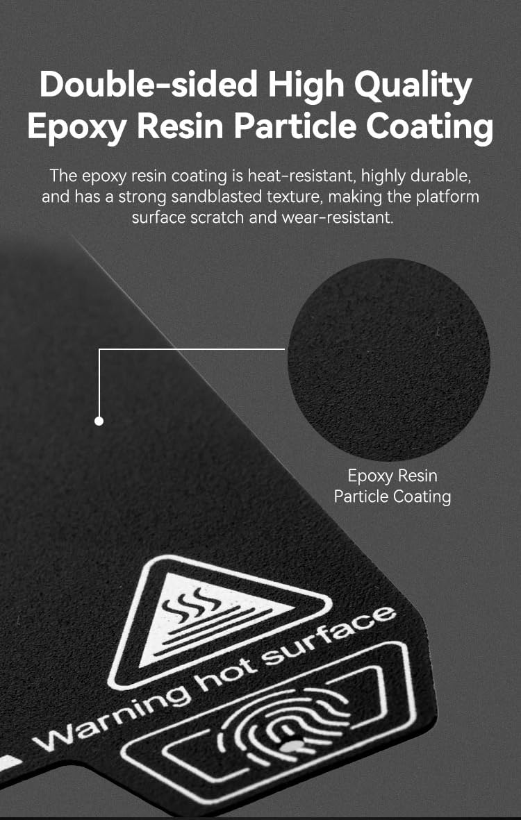 Lokkr Creality K1 Max Epoxy Resin Build Plate Kit (315 * 310mm), Magnetic Flexible Steel Plate, 3D Printer Platform for Ender-3 V3 Plus/CR-10 Smart/Pro/Ender-3 Max/Max Neo/10S PRO/PRO V2/10 V2/V3/CR-X - Image 3