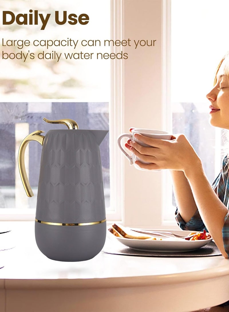 PHISMA 2-Piece Coffee And Tea Vacuum Flask Grey/Gold1 Liter - Image 3