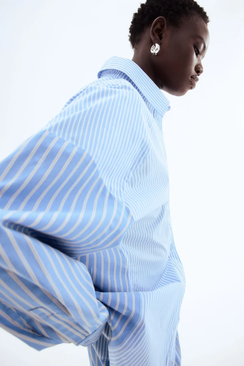 اتش اند ام قميص قطني فضفاض