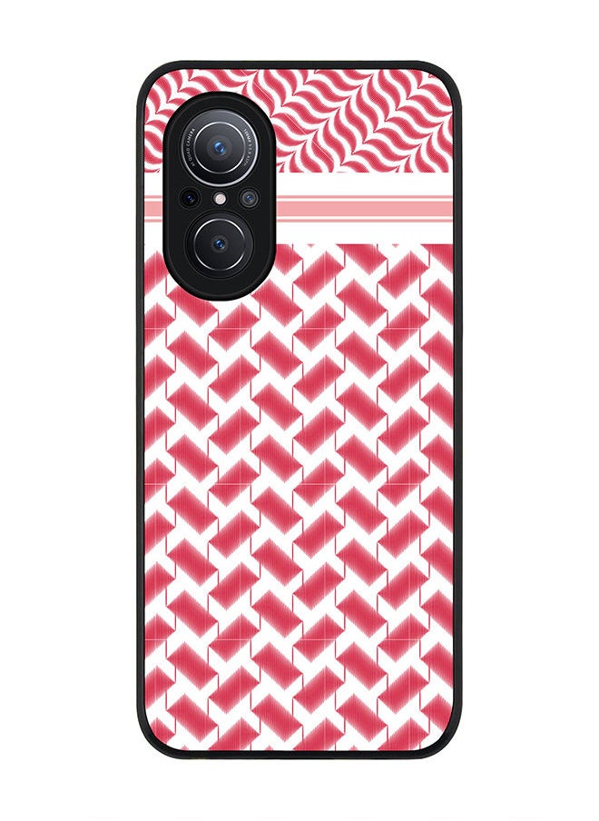 Stylizedd Rugged Black edge case for Huawei Nova 9 SE  Slim fit Soft Case Flexible Rubber Edges Anti Drop TPU Gel Thin Cover - Shemag (Red)  - Image 1