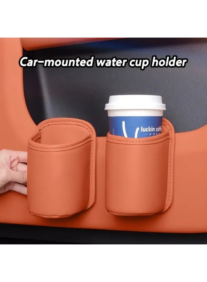Faux Leather Car Cup Holder Clip On Multi Functional Organizer for Water Bottles and Snacks Keeps Car Interior Tidy and Clean Durable Car Accessory Black 1 Pack - Image 3