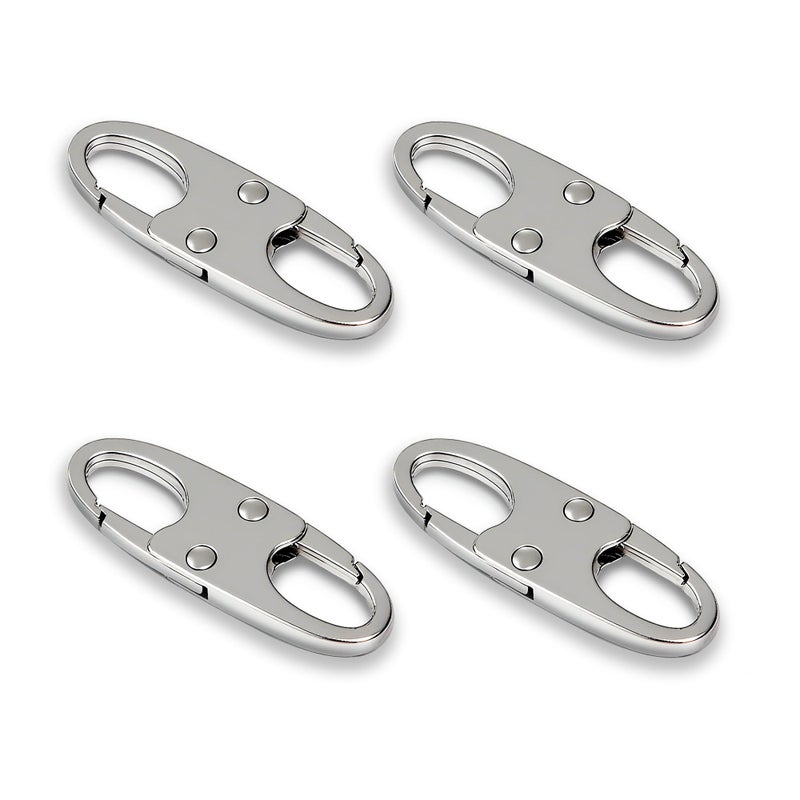 Zelin Anti Theft Zipper Clips Double Opening Small Carabiner Clips  4Pcs Elegant Zinc Alloy Zipper Pull Replacement For Travel  Commuting And Camping (Frost Silver) - Image 1
