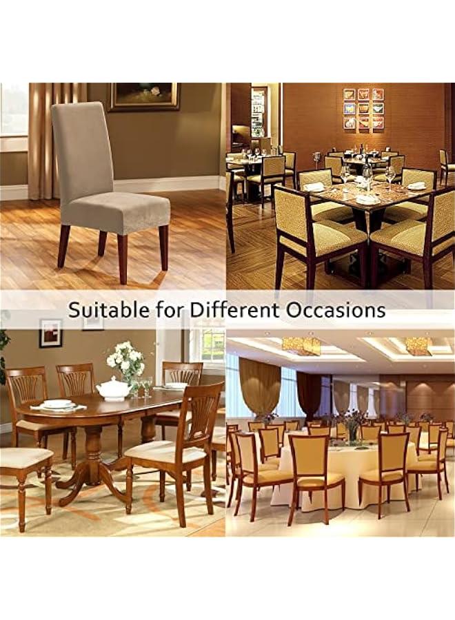 RYNX Dining Chair Covers with Skirt  Set of 4 Chair Covers for Dining Room AntiDust Removable Kitchen Chair Protector Seat Slipcovers Washable Soft Chair Covers for Dining Room Restaurant Banquet Grey - Image 5