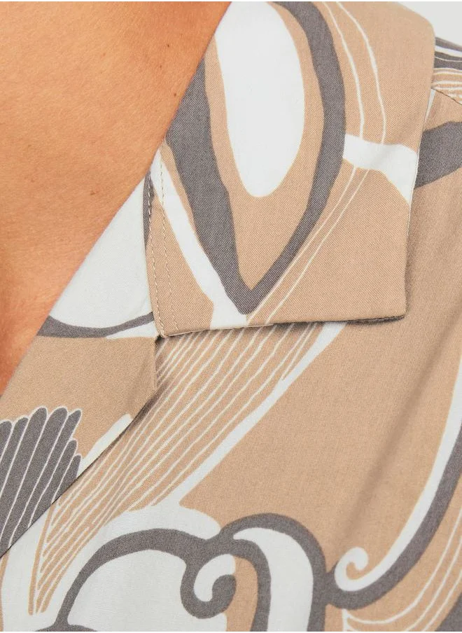 جاك اند جونز Relaxed Fit Shirt with Short Sleeves
