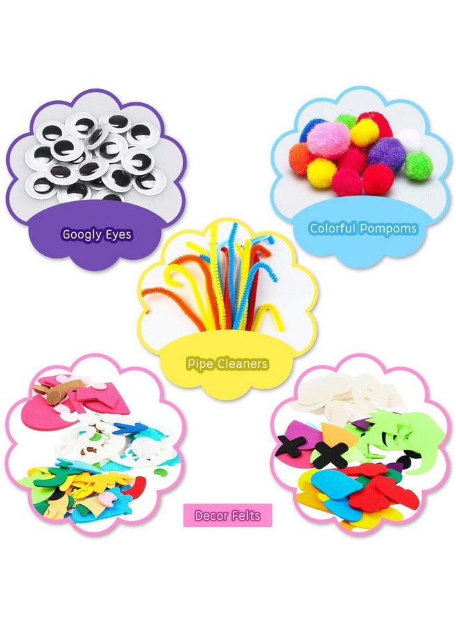 WATINC WATINC 18Pcs Hand Puppets Making Kit for Kids Art Craft Felt Sock Monster Puppet Creative DIY Make Your Own Puppets Pipe Cleaners Pompoms Storytelling Role Play Party Supplies Gift for Girls Boys  - Image 2