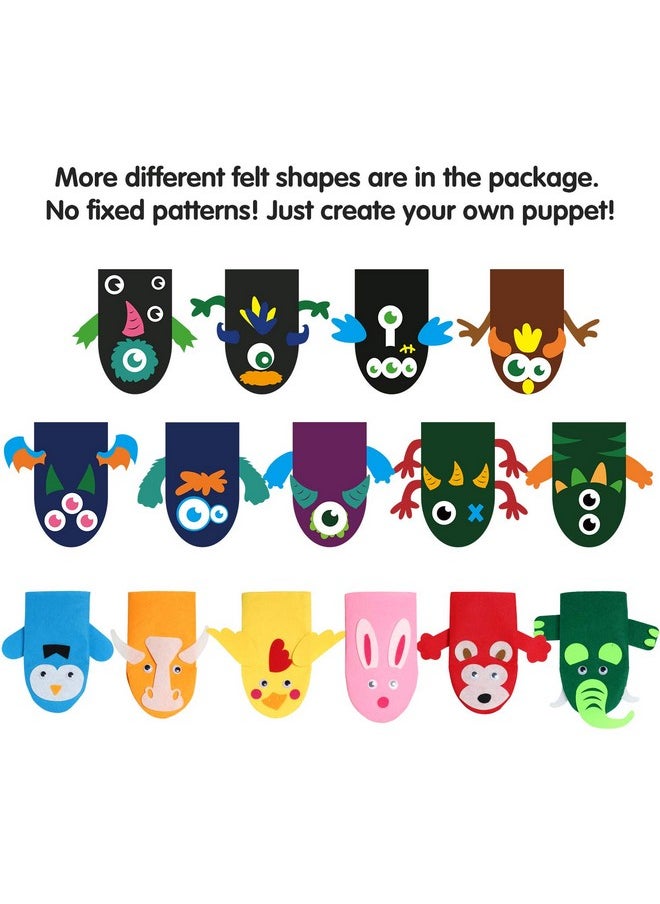 WATINC WATINC 18Pcs Hand Puppets Making Kit for Kids Art Craft Felt Sock Monster Puppet Creative DIY Make Your Own Puppets Pipe Cleaners Pompoms Storytelling Role Play Party Supplies Gift for Girls Boys  - Image 4