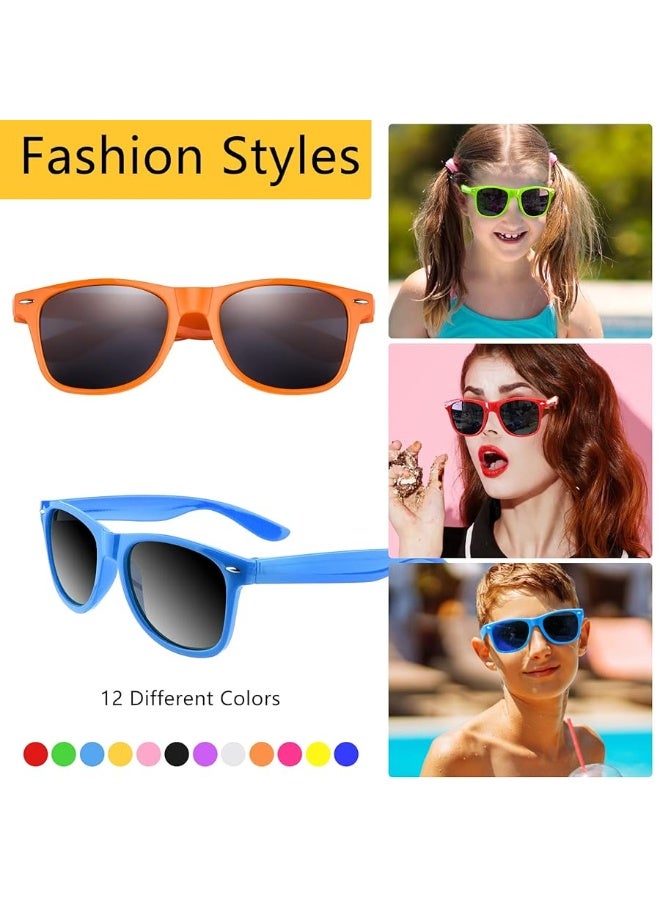 TUPARKA 12 Pack Sunglasses Neon Colors Sunglasses Party Favors Goody Bag Fillers Bulk for Birthday Party Beach Pool Party, 12 Colors - Image 4