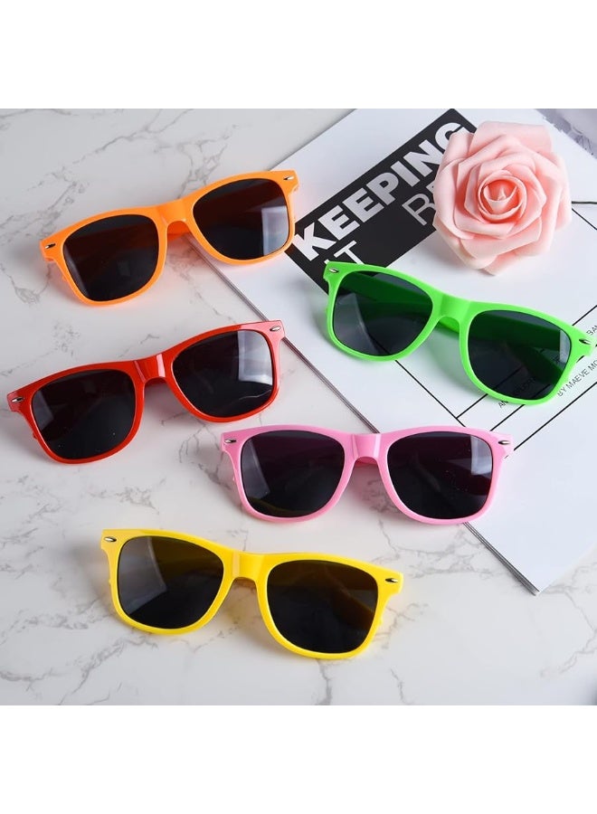 TUPARKA 12 Pack Sunglasses Neon Colors Sunglasses Party Favors Goody Bag Fillers Bulk for Birthday Party Beach Pool Party, 12 Colors - Image 3