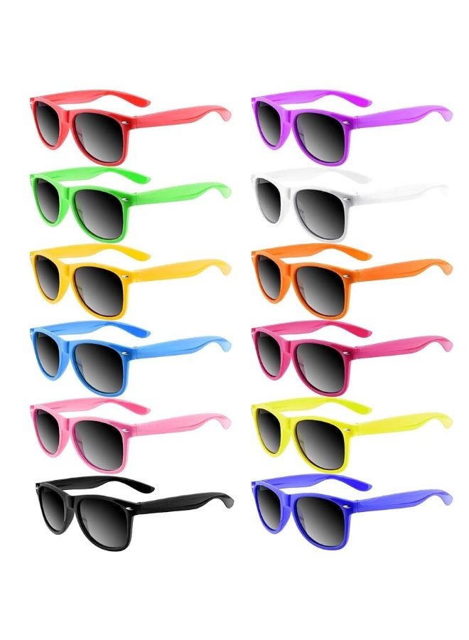 TUPARKA 12 Pack Sunglasses Neon Colors Sunglasses Party Favors Goody Bag Fillers Bulk for Birthday Party Beach Pool Party, 12 Colors - Image 5