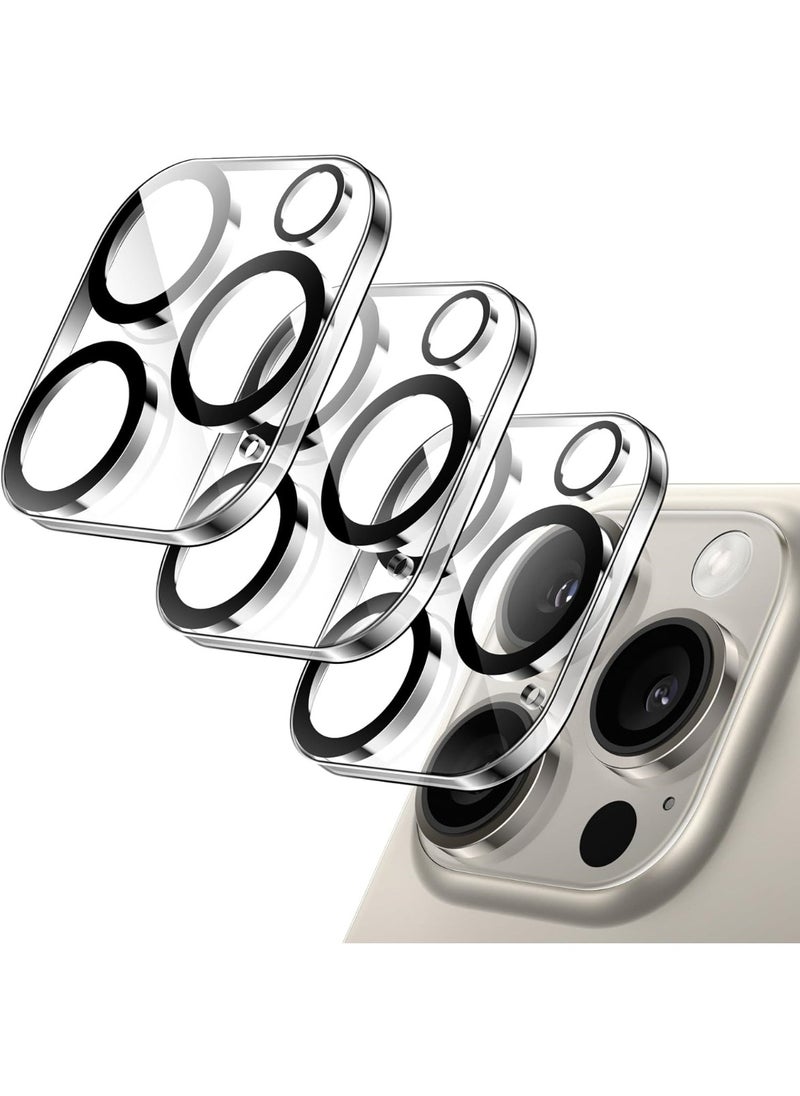 3-Pack Camera Lens Protector for iPhone 16 Pro , 9H Tempered Glass, Anti-Scratch, Case Friendly, Does Not Affect Night Shots, HD Clear