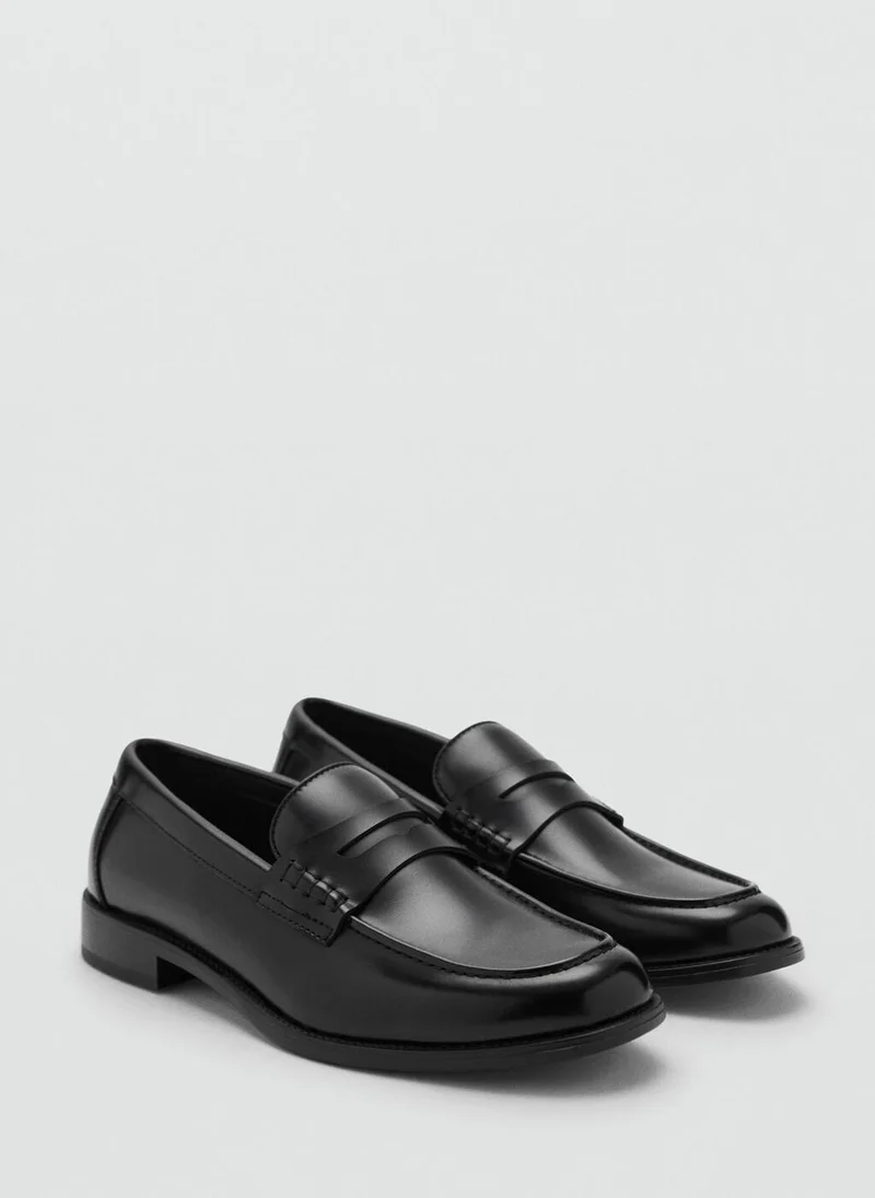 مانجو مان Nappa leather-effect moccasins
