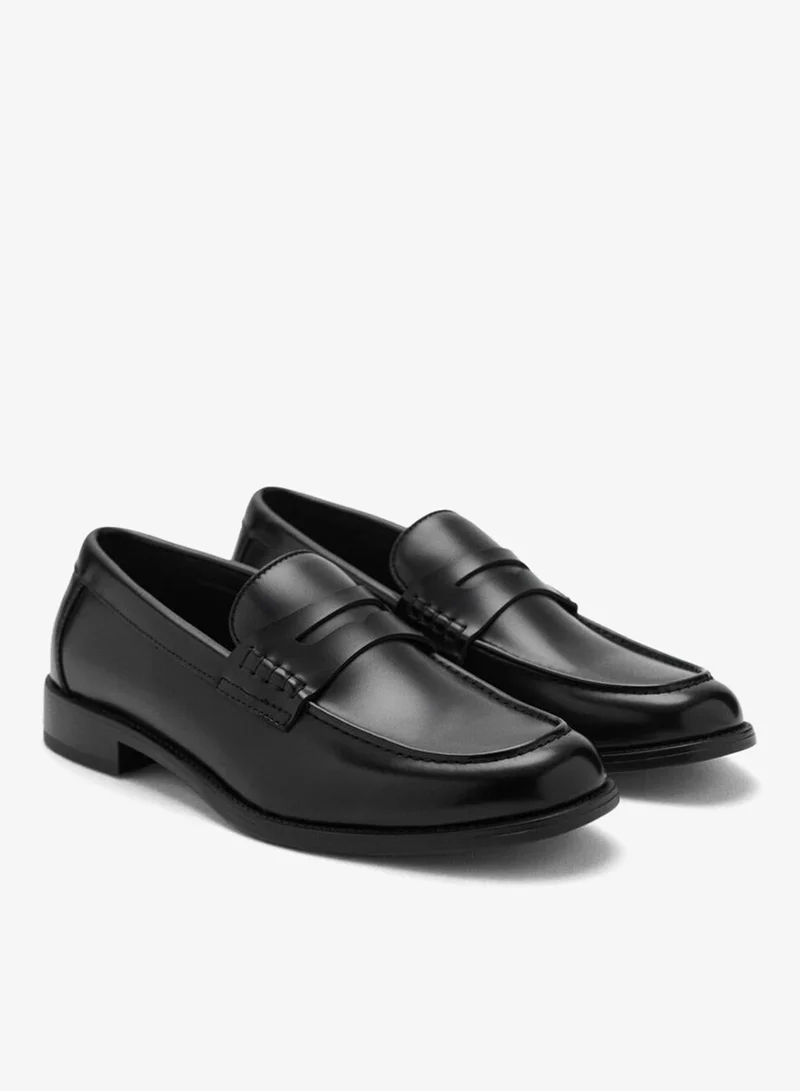 Mango Man Nappa leather-effect moccasins