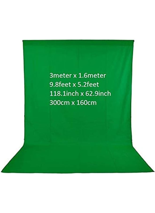 Rubik - Chroma Key Green Screen Photography Backdrop Background Cloth For Photo Studio, Non-Woven Non-Reflective Fabric Size 1.6X3Meter (Green) - Image 1