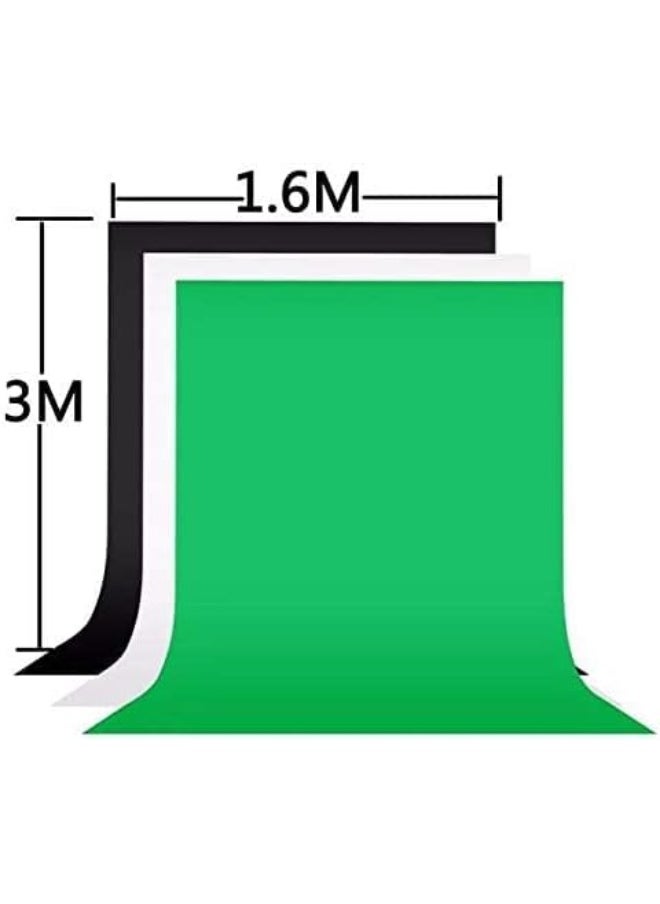 Rubik - Chroma Key Green Screen Photography Backdrop Background Cloth For Photo Studio, Non-Woven Non-Reflective Fabric Size 1.6X3Meter (Green) - Image 1