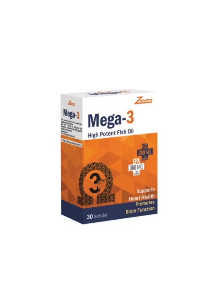 Zenith Mega -3 High Potent Fish Oil 30 Softgels