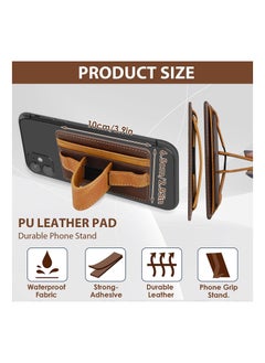 KASTWAVE Cell Phone Card Holder Pouch Self-Adhesive Phone, Brown, Stick on Wallet Card Holder for Back of Phone Case Leather ID Card Holder Sleeve Pouch Credit Card Grip Holder  - Image 4