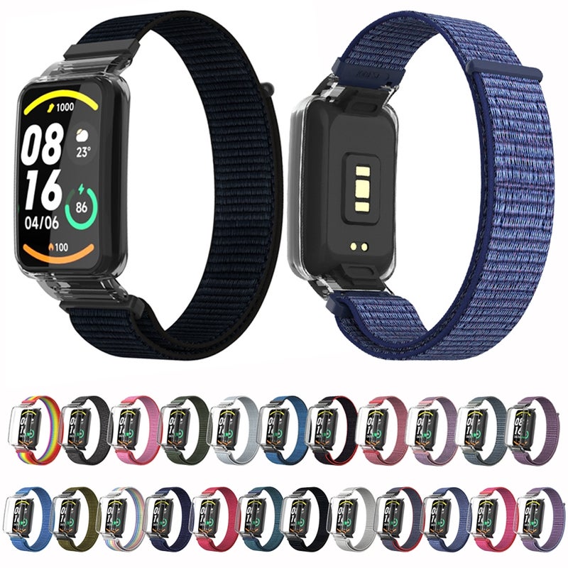 erorex For Xiaomi Mi Band 7 Pro Integrated Pc Protective Case + Nylon Loop Watch Band(Lilacs) - Image 5