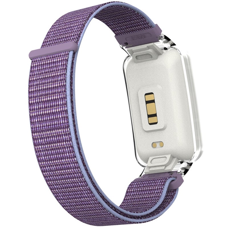 erorex For Xiaomi Mi Band 7 Pro Integrated Pc Protective Case + Nylon Loop Watch Band(Lilacs) - Image 4