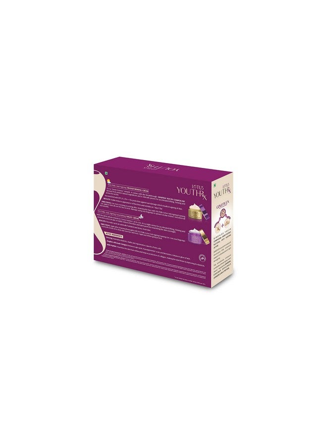 LOTUS HERBALS Youthrx Anti-Ageing Transforming Creme, 50G Rx & Youthrx Anti-Ageing Nourishing Night Creme, 50G - Image 2