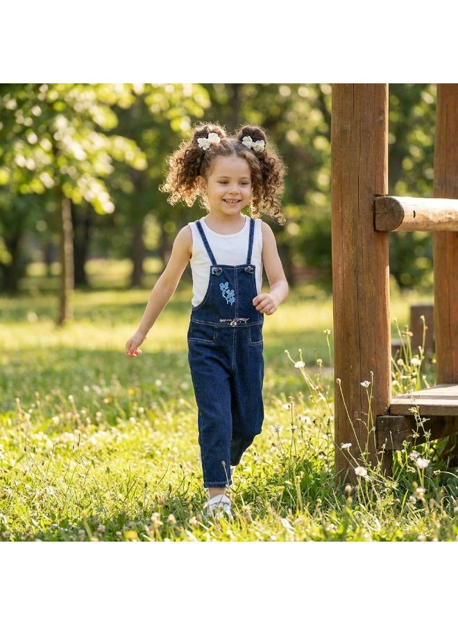 Girls Denim Jumpsuit Soft Jeans One Piece Outfit for Kids Stylish Casual Romper Sleeveless Blue Jean Jumpsuit Fashion Clothing for Girls Comfortable Everyday Wear Playtime Travel - Image 4