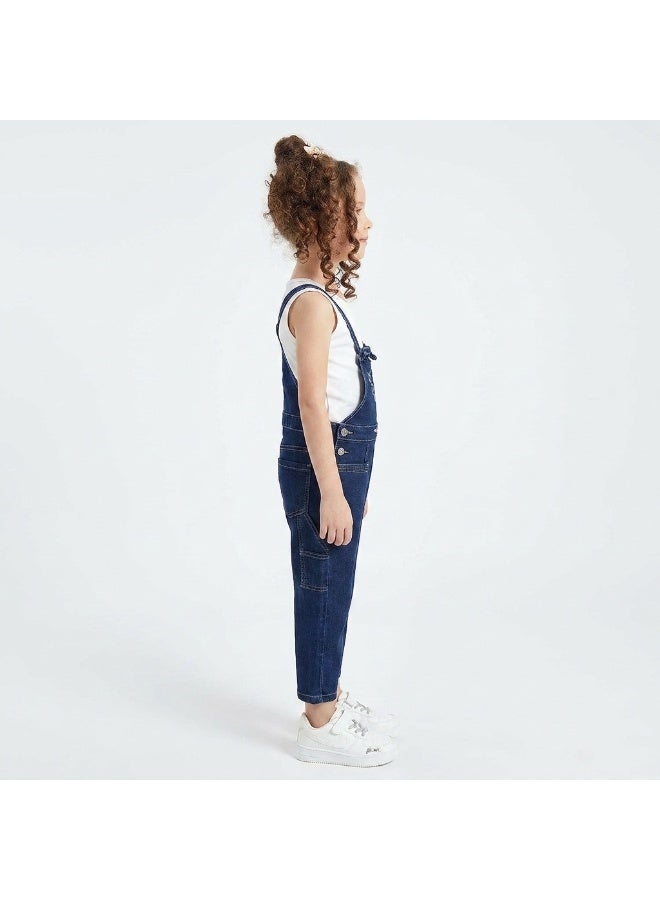 Girls Denim Jumpsuit Soft Jeans One Piece Outfit for Kids Stylish Casual Romper Sleeveless Blue Jean Jumpsuit Fashion Clothing for Girls Comfortable Everyday Wear Playtime Travel - Image 5