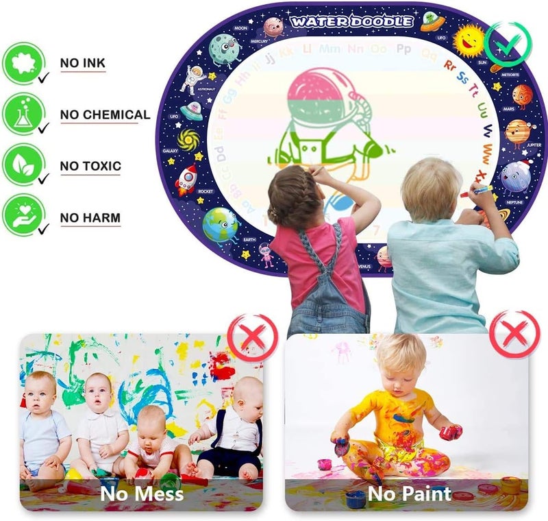 Coolplay Space Water Drawing Mat with Painting Tools, Paint with Water Doodle Mat Children Educational Toys for Kids Travel Activities Boys Girls Toys 3 4 5 6 7 8 Years Old - Image 3