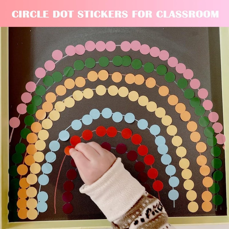Color Coding Labels 12.7mm Waterproof Peelable Dot Stickers - 2800 Pcs 14 Bright Colors Small Circle Stickers for Office Organization Toddler Activities Home Kitchen - Image 5