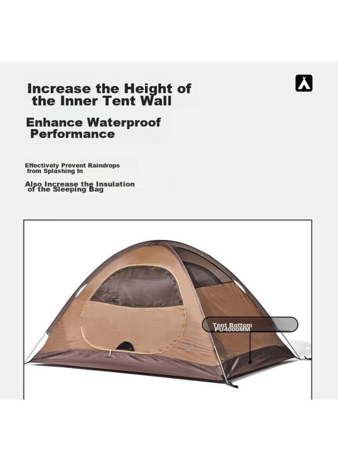 Mobigarden Tent, Outdoor Camping Hiking Windproof And Rainproof Three-person Tent, Lengshan 3 Nxzqu61008, Warm Sand Color - Image 5