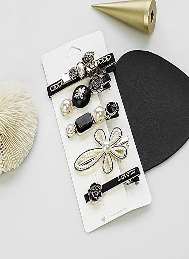 BOTIST 5Pcs Black Hair Clip/Elegant Pearl Hair Pins For Women & Girls/Styling Hair Accessories/Retro Bear Hair Pin - Image 4