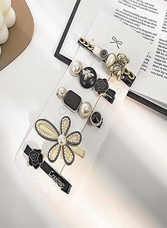 BOTIST 5Pcs Black Hair Clip/Elegant Pearl Hair Pins For Women & Girls/Styling Hair Accessories/Retro Bear Hair Pin - Image 2