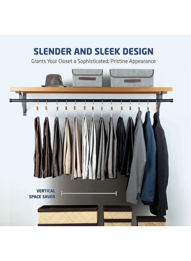 Aakriti Aakriti Wooden Slack/Trouser Pants Hangers with Non Slip Bar Smooth Finish, Durable Wooden Hangers - Slim & Sleek Space Saving Closet Hangers, 360° Hook- Ideal for Pant (24 Cloth Hanger)  - Image 3