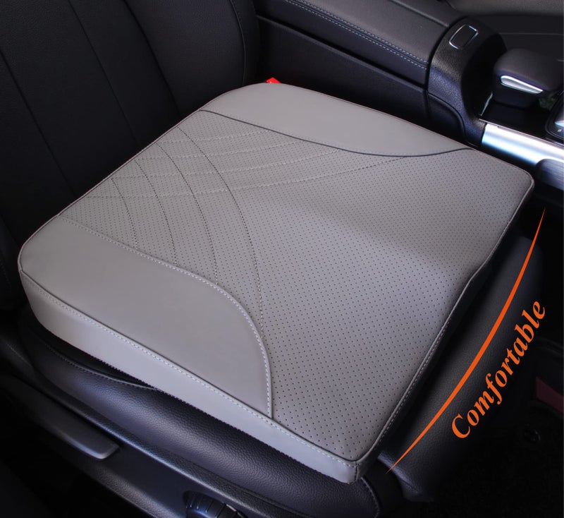 kingphenix Premium Car Seat Cushion Memory Foam Driver Seat Cushion to Improve Driving View Coccyx Lower Back Pain Relief Seat Cushion for Car Truck Office Chair Gray