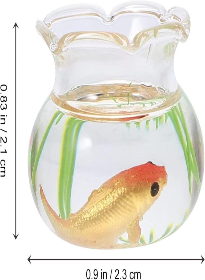 aoukoslt 2Pcs 1/12 Scale Accessories Dollhouse Fish Tank, Miniature Fish Bowl Miniature Dollhouse Accessories for Garden Scene Decor Desktop Ornaments, Dollhouse Decor, Decorations - Image 2