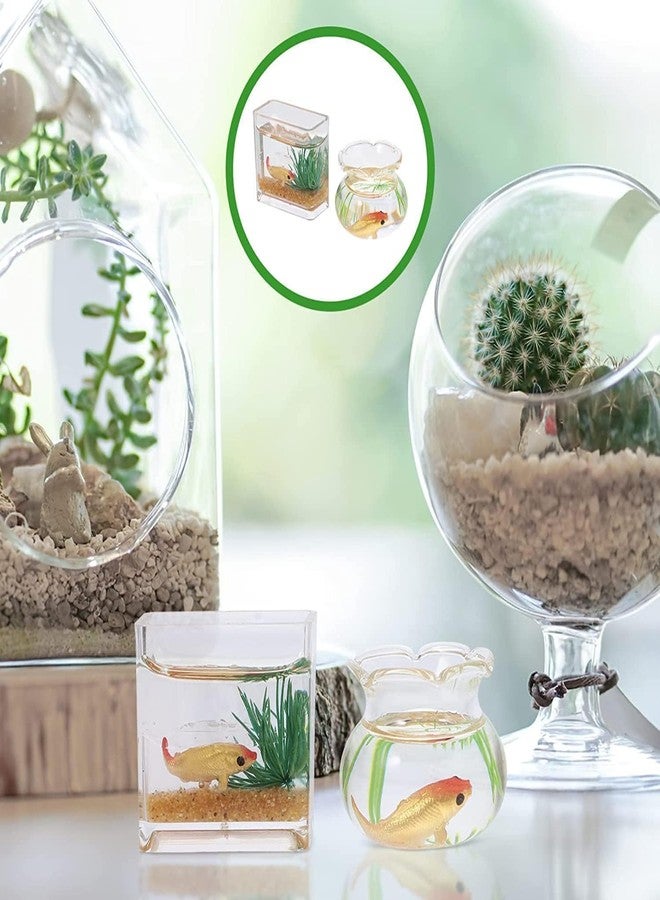 aoukoslt 2Pcs 1/12 Scale Accessories Dollhouse Fish Tank, Miniature Fish Bowl Miniature Dollhouse Accessories for Garden Scene Decor Desktop Ornaments, Dollhouse Decor, Decorations - Image 4