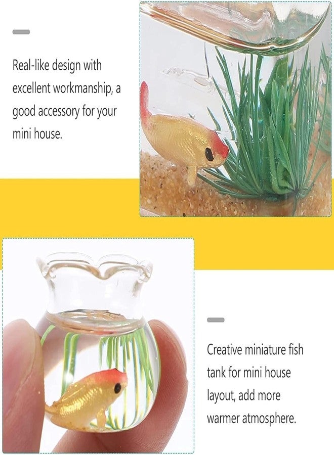 aoukoslt 2Pcs 1/12 Scale Accessories Dollhouse Fish Tank, Miniature Fish Bowl Miniature Dollhouse Accessories for Garden Scene Decor Desktop Ornaments, Dollhouse Decor, Decorations - Image 5